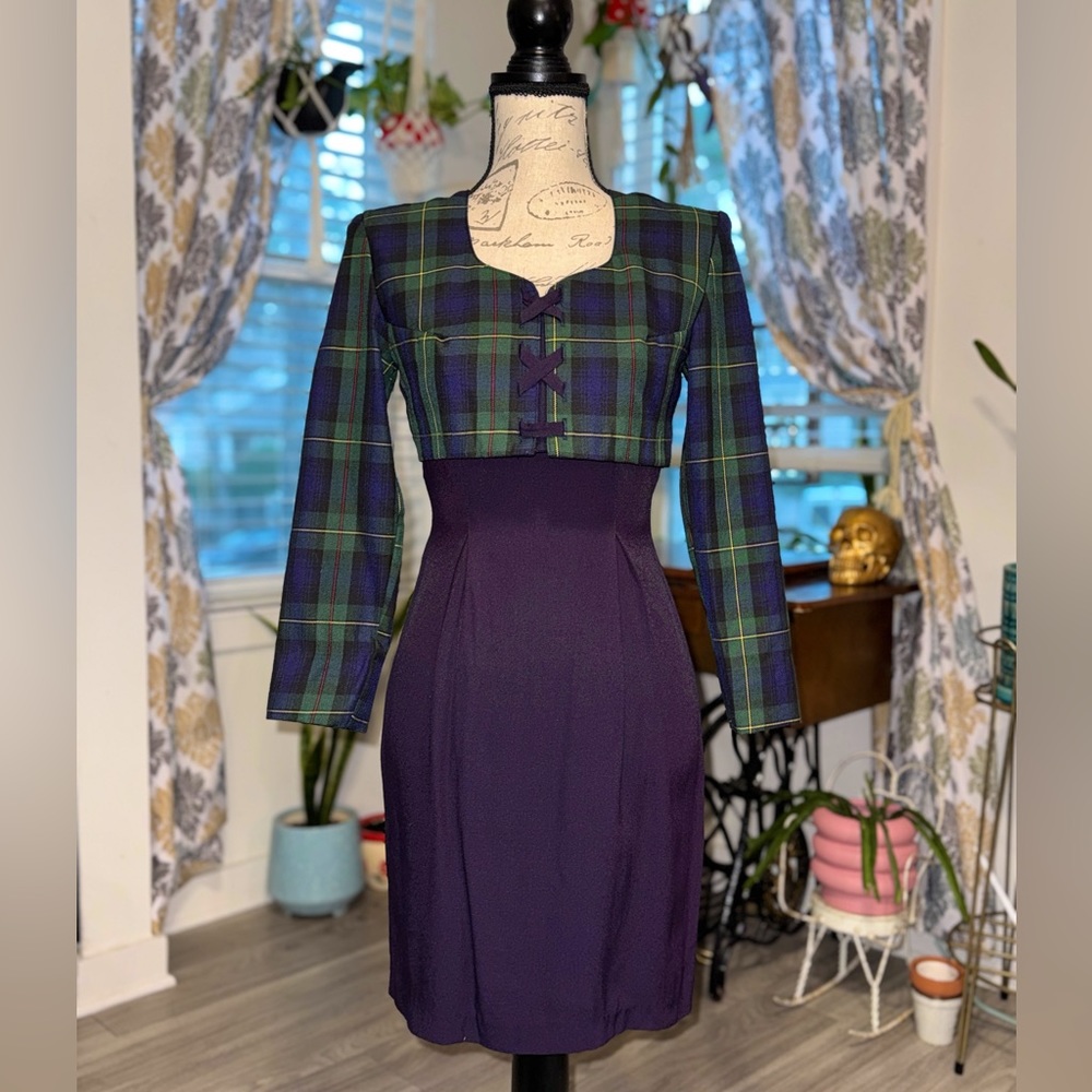 Vintage Brioche California 90s plaid dress